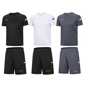 Men's Workout Clothes Athletic Shorts Shirt Set 3 Pack Basketball Football Training Running Gym Christmas gifts