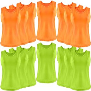 14 Pcs Pinnies Scrimmage Practice Jerseys Vest Pinnies for Adult Sports Team Basketball Soccer Football Volleyball