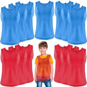 14 Pcs Pinnies Scrimmage Jerseys Youth Vest Pinnies for Kids Sports Team Basketball Soccer Football Volleyball