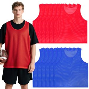 12 Pcs Soccer Pinnies,Team Pennies Jersey Scrimmage Vest Sports Practice Mesh Basketball Vest for Adults Youth