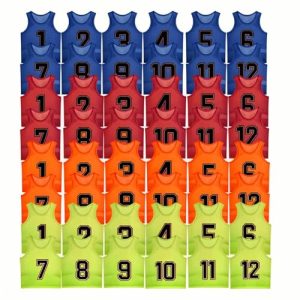 48 Pcs Youth Scrimmage Vests Soccer Pinnies for Sports Youth Kids Practice Jersey Basketball Training Pennies