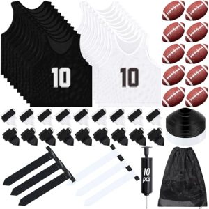 20 Player Flag Football Set Training Equipment Include Flag, Jersey, Football, Belt, Cone